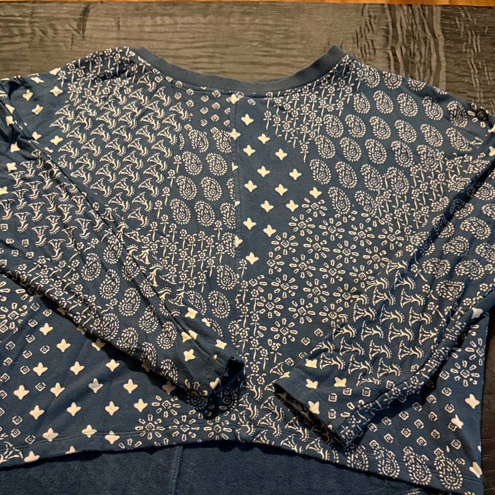 Lou & Grey Blue Patterned Long Sleeve Tee